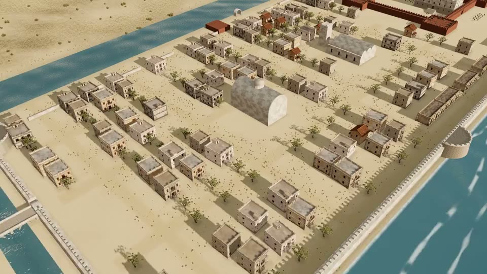 The fort and coastal settlement in the Madras reconstruction, around 1700.