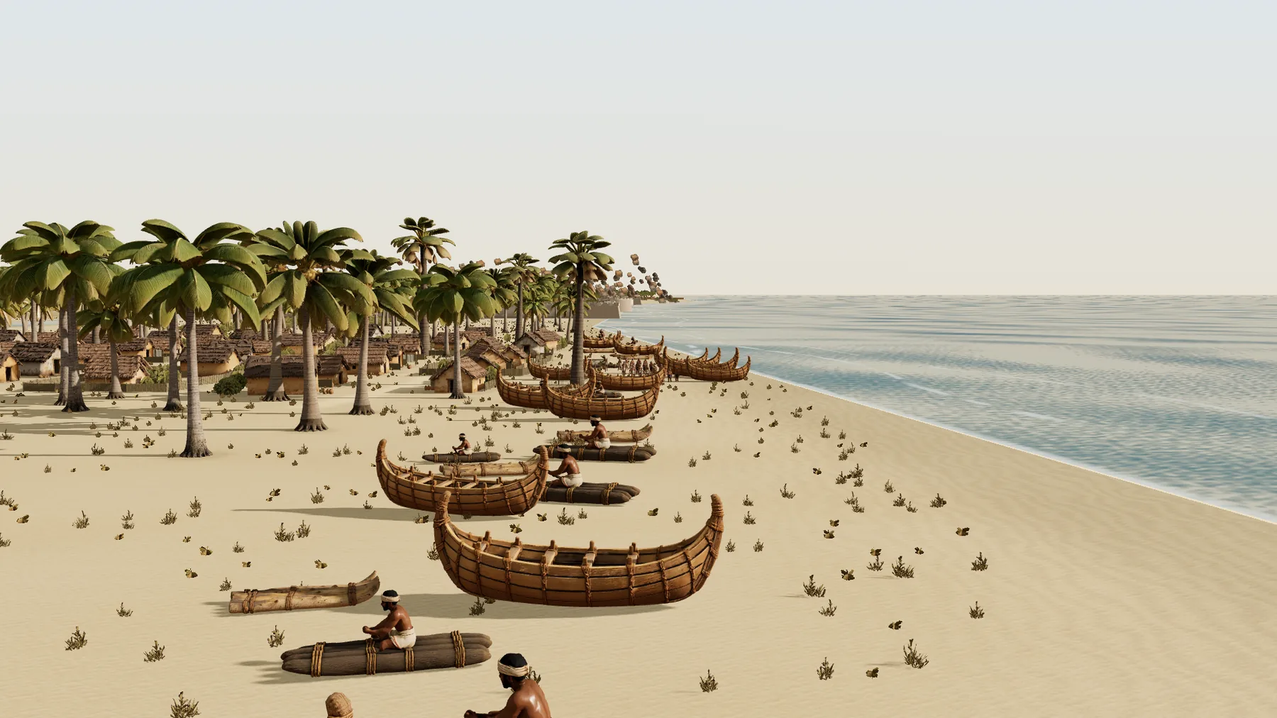 The beach south of Fort St George, c.1700, seen from three metres. Rendered from the world on 12 September 2026.